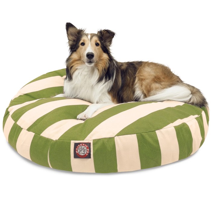 Pet bed dog round medium majestic stripe removable vertical cover